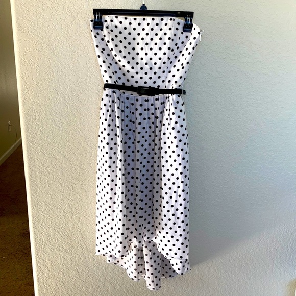 WHBM Convertible Polka Dot High Low Dress - Picture 2 of 15